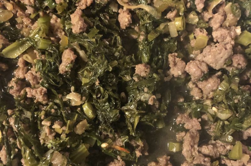 Mustard Green Stir Fry with Pork